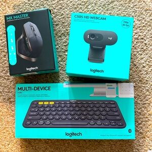 Brand new still in box.  Never opened. C505 HD Webcam and keyboard